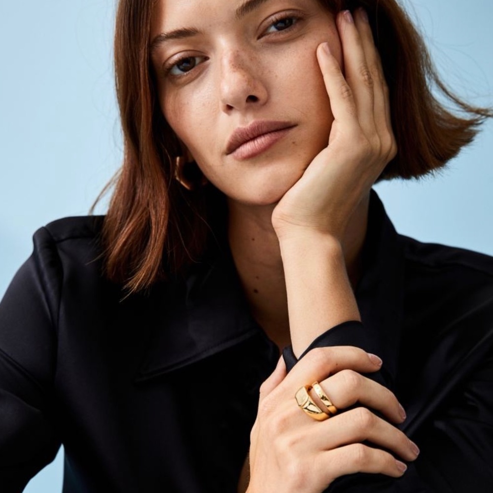 H&M Premium Selection Gold Plated Rings. Size M/L. New With Tags.